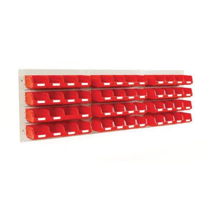 FLAT LOUVRE PANEL AND BIN KIT 3 X0.5M WITH 48 RED BINS