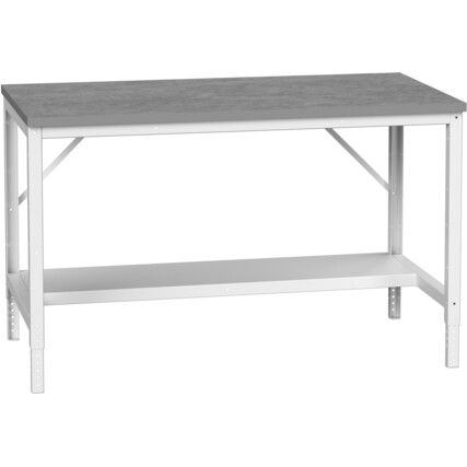 VERSO 1500X800MM BENCH WITH HALF DEPTH BASE SHELF & LINO TOP