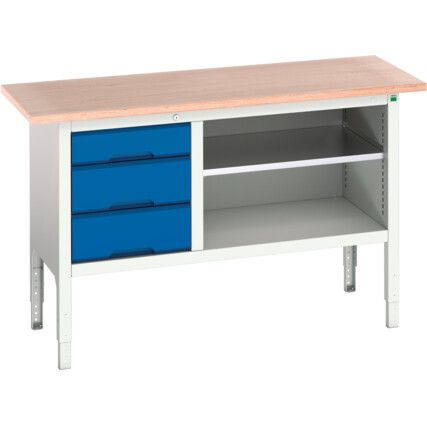 16923012.11 Verso Adjustable Height Storage Bench 1500mm x 600mm x 830-930mm