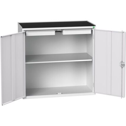 VERSO CUPBOARD WITH 1 SHELF AND 2 DRAWERS 1050X550X1015H RAL7035