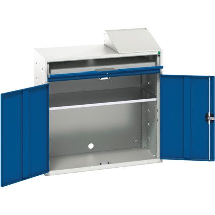 Verso, Computer Workstation, Blue/Light Grey, 1130mm x 1050mm x 550mm