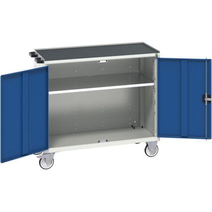 VERSO MOBILE CABINET 1050X650X965H TOP TRAY RAL7035/5010