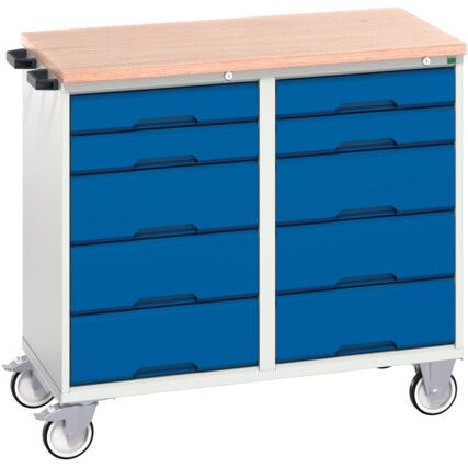 Verso Drawer Cabinet, 10 Drawers, Blue/Light Grey, 965 x 1050 x 550mm