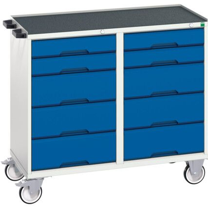 Verso Drawer Cabinet, 10 Drawers, Blue/Light Grey, 965 x 1050 x 550mm