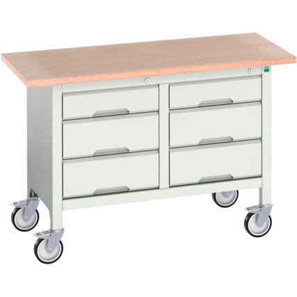 Verso Mobile Storage Bench  1250 x 600 x 830mm - Light Grey