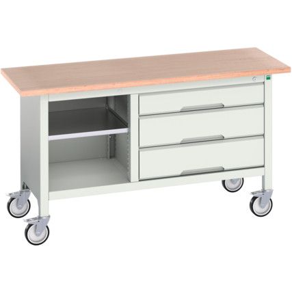 Verso Mobile Storage Bench 1500 x 600 x 830mm - Light Grey