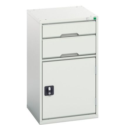 Verso Kitted Cupboard, Single Door, Light Grey, 900 x 525 x 550mm