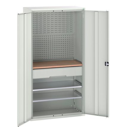 Verso Storage Cabinet, 2 Doors, Light Grey, 2000 x 1050 x 550mm