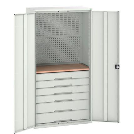 Verso Storage Cabinet, 2 Doors, Light Grey, 2000 x 1050 x 550mm