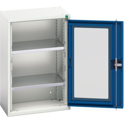 Verso Storage Cabinet, Single Clearview Door, Blue, 800 x 525 x 350mm