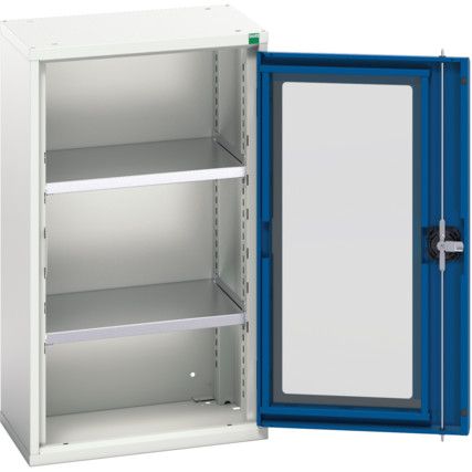 Verso Storage Cabinet, Single Clearview Door, Blue, 900 x 525 x 350mm