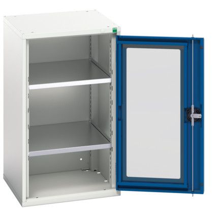 Verso Storage Cabinet, Single Clearview Door, Blue, 900 x 525 x 550mm