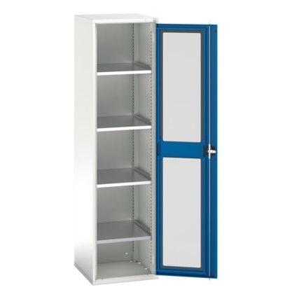 Verso Storage Cabinet, Single Clearview Door, Blue, 2000 x 525 x 550mm