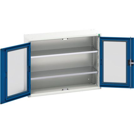 Verso Storage Cabinet, Single Clearview Door, Blue, 800 x 1050 x 1050mm