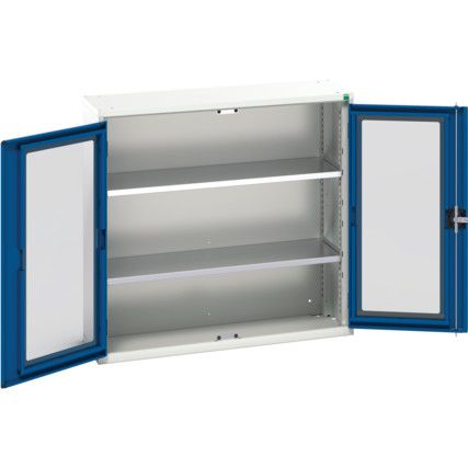 Verso Storage Cabinet, Single Clearview Door, Blue, 1000 x 1050 x 1050mm