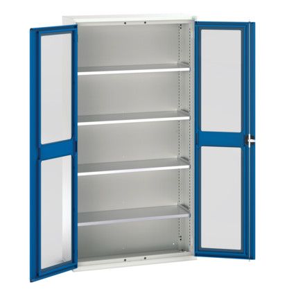 Verso Storage Cabinet, Single Clearview Door, Blue, 2000 x 1050 x 1050mm