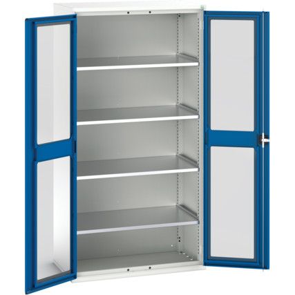 Verso Storage Cabinet, Single Clearview Door, Blue, 2000 x 1050 x 1050mm