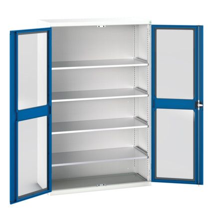 Verso Storage Cabinet, Single Clearview Door, Blue, 2000 x 1300 x 1300mm