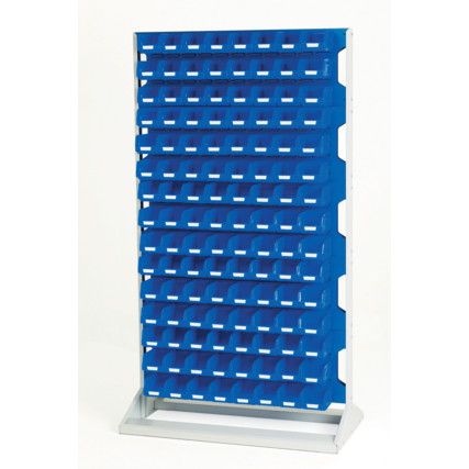 Verso, Louvred Panel/Storage Bins, Steel/Plastic, Light Grey/Blue, 1000x550x1775mm