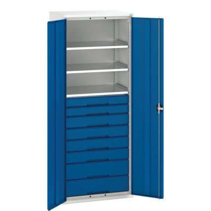 Verso Storage Cabinet, 2 Doors, Blue, 2000 x 800 x 550mm