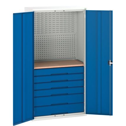 Verso Storage Cabinet, 2 Doors, Blue, 2000 x 1050 x 550mm