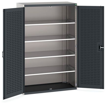 CUBIO CUPBOARD WITH LOUVRED DOORS & 4 SHELVES 1300X650X2000H