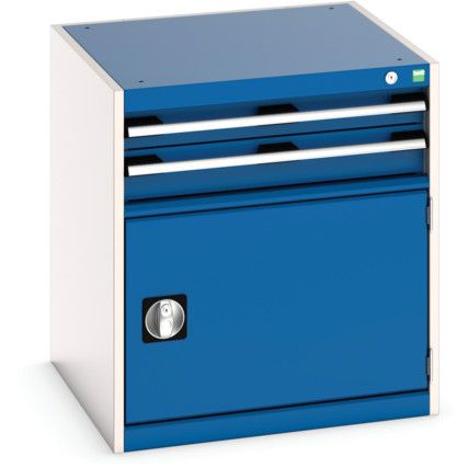 Cubio Drawer Cabinet, 2 Drawers, Blue/Light Grey, 700 x 650 x 650mm