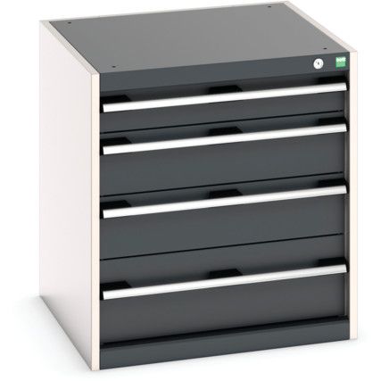 Cubio Drawer Cabinet, 4 Drawers, Anthracite Grey/Light Grey, 700 x 650 x 650mm