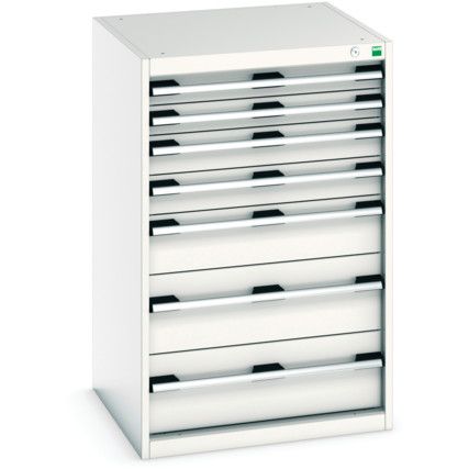 Cubio Drawer Cabinet, 7 Drawers, Light Grey, 1000 x 650 x 650mm