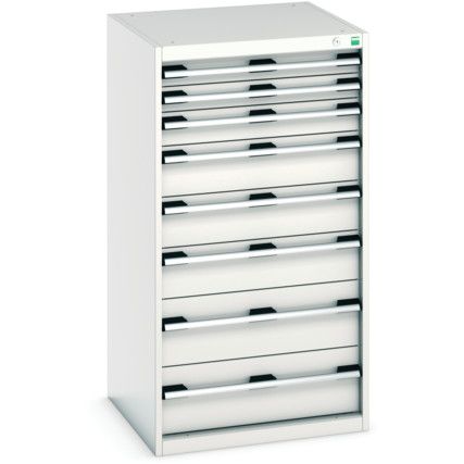 Cubio Drawer Cabinet, 8 Drawers, Light Grey, 1200 x 650 x 650mm