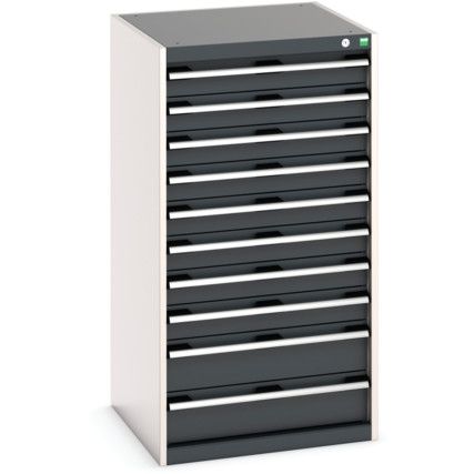 Cubio Drawer Cabinet, 10 Drawers, Anthracite Grey/Light Grey, 1200 x 650 x 650mm