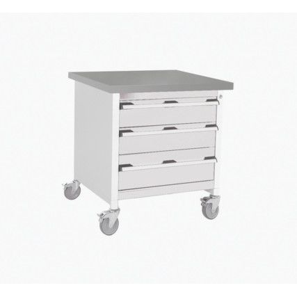 Cubio, Mobile Workbench, Light Grey, 840mm x 750mm x 750mm