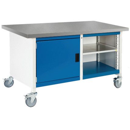 Cubio, Mobile Workbench, Light Grey, 840mm x 1500mm x 750mm