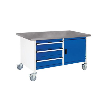 Cubio, Mobile Workbench, Light Grey, 840mm x 1500mm x 750mm