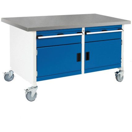 Cubio, Mobile Workbench, Light Grey, 840mm x 1500mm x 750mm