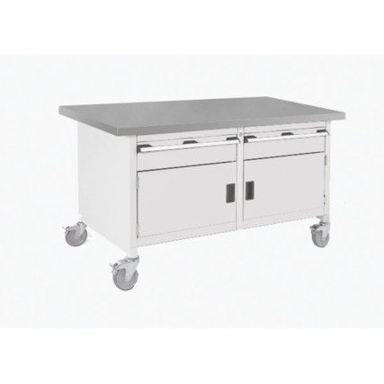 Cubio, Mobile Workbench, Light Grey, 840mm x 1500mm x 750mm