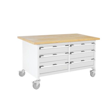 Cubio, Mobile Workbench, Light Grey, 840mm x 1500mm x 750mm