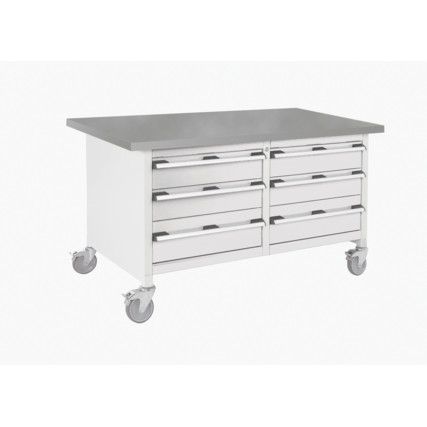 Cubio, Mobile Workbench, Anthracite Grey, 840mm x 1500mm x 750mm