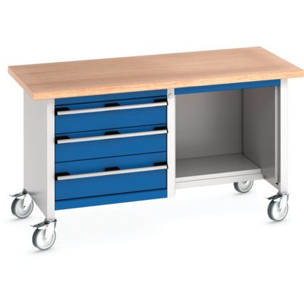 Cubio, Mobile Workbench, Light Grey, 840mm x 1500mm x 750mm