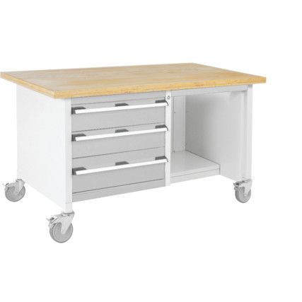 Cubio, Mobile Workbench, Light Grey, 840mm x 1500mm x 750mm