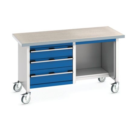 Cubio, Mobile Workbench, Light Grey, 840mm x 1500mm x 750mm