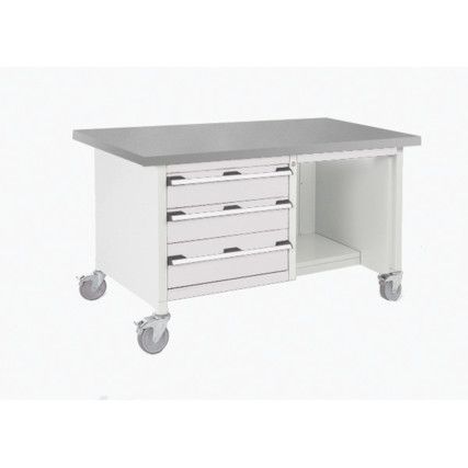 Cubio, Mobile Workbench, Light Grey, 840mm x 1500mm x 750mm