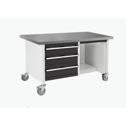 Cubio, Mobile Workbench, Anthracite Grey, 840mm x 1500mm x 750mm