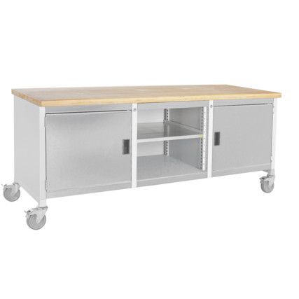 Cubio, Mobile Workbench, Light Grey, 840mm x 2000mm x 750mm