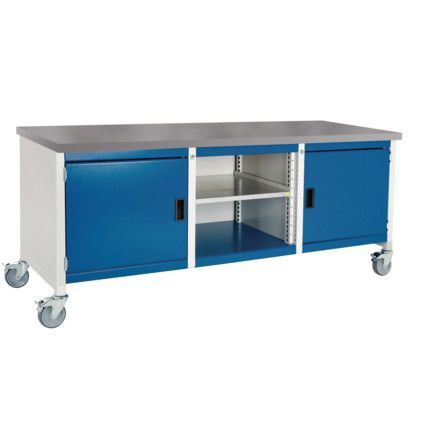 Cubio, Mobile Workbench, Light Grey, 840mm x 2000mm x 750mm