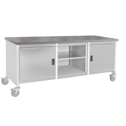 Cubio, Mobile Workbench, Light Grey, 840mm x 2000mm x 750mm