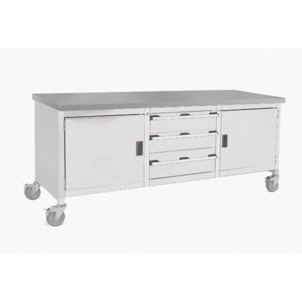 Cubio, Mobile Workbench, Light Grey, 840mm x 2000mm x 750mm