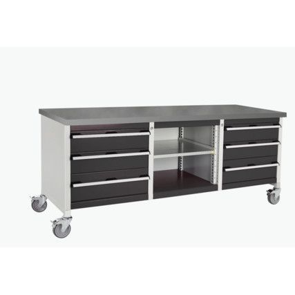 Cubio, Mobile Workbench, Anthracite Grey, 840mm x 2000mm x 750mm