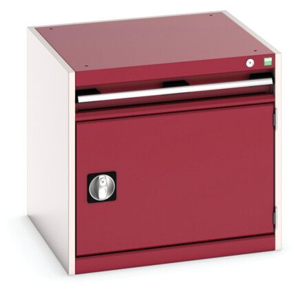 CUBIO CABINET WITH 1 DRAWER / DOOR 650X650X600H RAL7035/3004