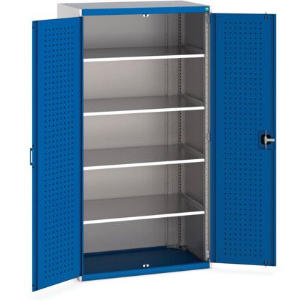 Steel, Cubio Kitted Cupboard, Blue/Grey, 2000mm x 1050mm x 650mm